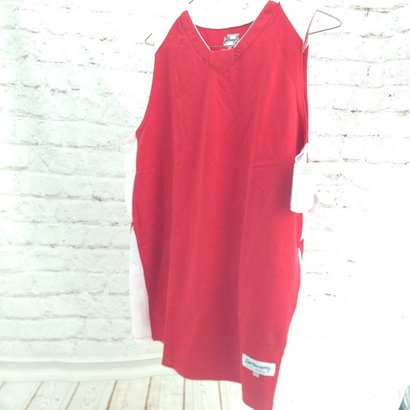 Intensity Womens Red White Sleeveless Diamond Basketball Jersey Size 2XL - Picture 3 of 12